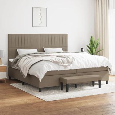 Boxspring met matras stof taupe 200x200 cm
