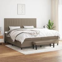 Boxspring met matras stof taupe 200x200 cm