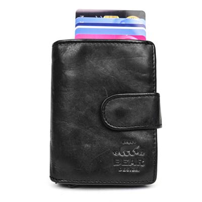 Bear Design Portemonnee met RFID Creditcardhouder Bobby Zwart
