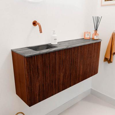 Toiletmeubel Mondiaz Joya Dlux | 101.6 cm | Meubelkleur Ruby | Faye wastafel Sombra Wasbak Links | Zonder kraangat(en)
