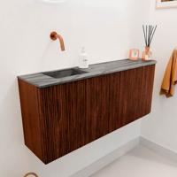 Toiletmeubel Mondiaz Joya Dlux | 101.6 cm | Meubelkleur Ruby | Faye wastafel Sombra Wasbak Links | Zonder kraangat(en)