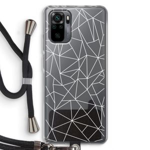 Geometrische lijnen wit: Xiaomi Redmi Note 10 Pro Transparant Hoesje met koord