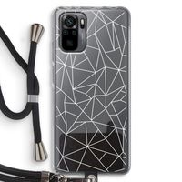 Geometrische lijnen wit: Xiaomi Redmi Note 10 Pro Transparant Hoesje met koord