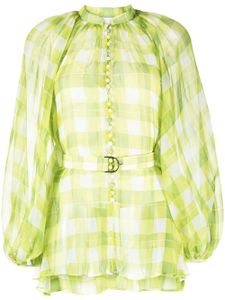 Acler chemise Astone à carreaux et transparent - Vert