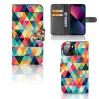 iPhone 13 Mini | Telefoon Hoesje | Geruit | Portemonnee hoesje