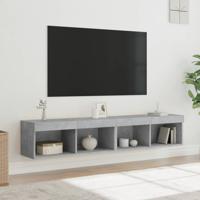 Tv-meubels met LED-verlichting 2 st 80x30x30 cm betongrijs