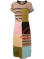 YANYAN KNITS robe mi-longue colour block à design patchwork - Vert