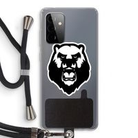 Angry Bear (white): Samsung Galaxy A72 5G Transparant Hoesje met koord Angry Bear (white): Samsung Galaxy A72 5G Transparant Hoesje met koord