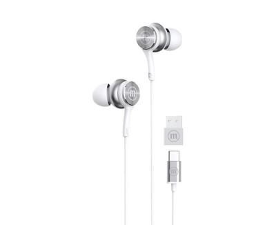 Maxell XC1 USB-C bedrade hoofdtelefoon met USB-A adapter wit