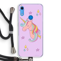 Roze eenhoorn: Huawei Y6s Transparant Hoesje met koord