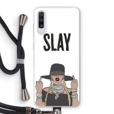 Slay All Day: Samsung Galaxy A70 Transparant Hoesje met koord