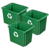 Sunware opslagbox - 3x - kunststof - 45 liter - groen - 45 x 36 x 36 cm - opbergers - stapelbaar Sunware opslagbox - 3x - kunststof - 45 liter - groen - 45 x 36 x 36 cm - opbergers - stapelbaar