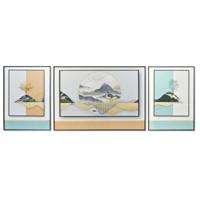 Set van 3 Schilderijen DKD Home Decor Aluminium Hout MDF 200 x 3 x 70 cm (3 Onderdelen)