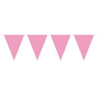 1x Mini vlaggetjeslijn slingers licht roze 350 cm - Vlaggenlijnen - thumbnail