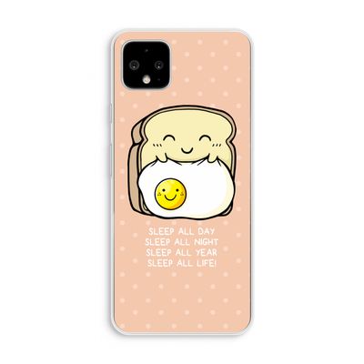 Sleep All Day: Pixel 4 XL Transparant Hoesje