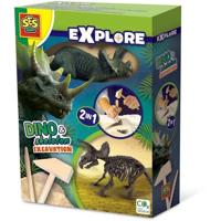 Scavo di dinosauri e scheletri 2 in 1 - Triceratopo - SES CREATIVE