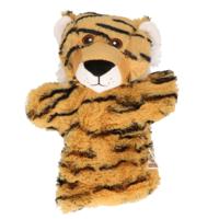 Nature Planet Pluche handpop - Tijger dier - poppenkast poppen - 22 cm