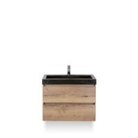 Maxx XL Badmeubelset 80 cm - Natuur Eiken - Wastafel Lucca 1 kraangat