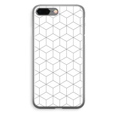 Zwart-witte kubussen: iPhone 8 Plus Transparant Hoesje