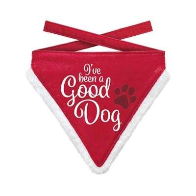 PLENTY GIFTS KERST BANDANA GOOD DOG ROOD
