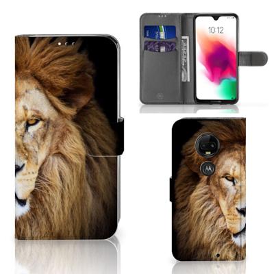 Motorola Moto G7 | G7 Plus | Telefoonhoesje | Met pasjeshouder | Leeuw
