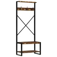 Kledingrek 80x40x190 cm massief gerecycled hout meerkleurig