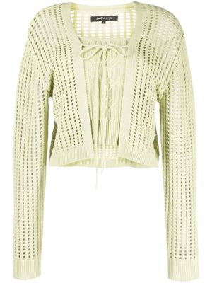 tout a coup cardigan à bords nervurés - Vert