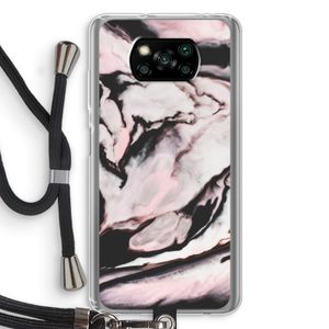 Roze stroom: Xiaomi Poco X3 NFC Transparant Hoesje met koord