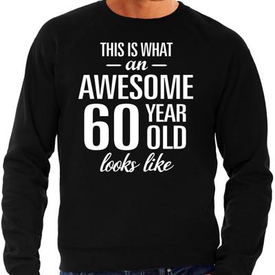 Awesome 60 year - geweldige 60 jaar - Cadeau sweater - trui - zwart - voor heren - Verjaardag