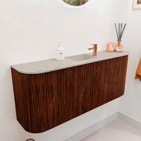 Toiletmeubel Mondiaz Joya Dlux | 103.2 cm | Meubelkleur Ruby | Faye wastafel Opalo Wasbak Midden | 1 kraangat