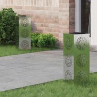 VidaXL Solar led pad licht 2 pcs zilver gegalvaniseerd staal