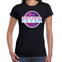 Feest shirt Disco fever seventies t-shirt zwart voor dames 2XL  -