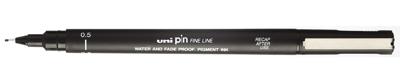 Uni Pin fineliner, ronde punt, 0,5 mm, zwart