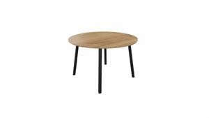 Tafel 9311 rond - 120 cm. - Zwart - Toscaans noten - Beuken donker