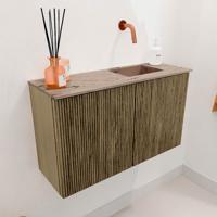 Toiletmeubel Mondiaz Joya Dlux | 70 cm | Meubelkleur Dusk | Faye wastafel Arena Wasbak Rechts | Zonder kraangat(en)