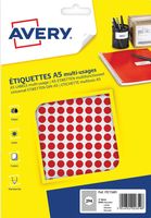 Avery PET08R ronde markeringsetiketten, diameter 8 mm, blister van 2940 stuks, rood - thumbnail