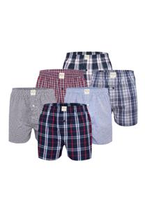 Phil & Co Phil & Co 6-Pack Wijde Boxershorts Heren Geweven Katoen Multipack 6-Pack