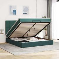 Ottoman bed met matrassen 160x200cm fluweel donkergroen