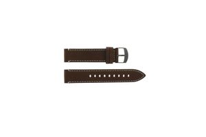 Timex horlogeband PW4B09000 Leder Donkerbruin 20mm + wit stiksel