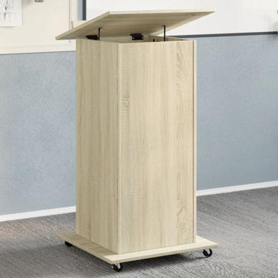 Lessenaar met wielen en lade 55x55x107 cm hout sonoma eiken