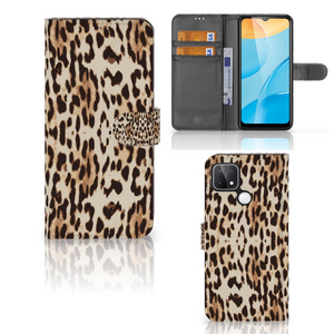 OPPO A15 Telefoonhoesje met Pasjes Leopard