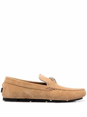 Versace mocassins La Medusa en daim - Tons neutres