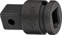 HAZET Vergrotingsstuk 8807S-1 · 3/8 inch (10 mm) vierkant hol · 1/2 inch (12,5 mm) vierkant massief · 22 mm
