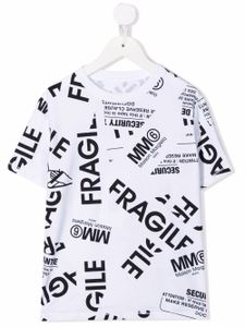 MM6 Maison Margiela Kids t-shirt à imprimé Fragile - Blanc