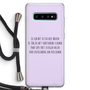 Regenboog: Samsung Galaxy S10 Plus Transparant Hoesje met koord