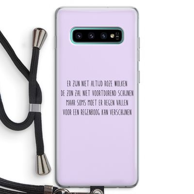 Regenboog: Samsung Galaxy S10 Plus Transparant Hoesje met koord