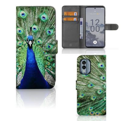 Nokia X30 | Telefoonhoesje | Met pasjeshouder | Pauw