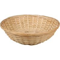 Fruitmand/fruitschaal rond - bamboe hout - D22 cm - mandje rotan/riet