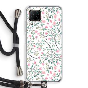 Sierlijke bloemen: Huawei P40 Lite Transparant Hoesje met koord