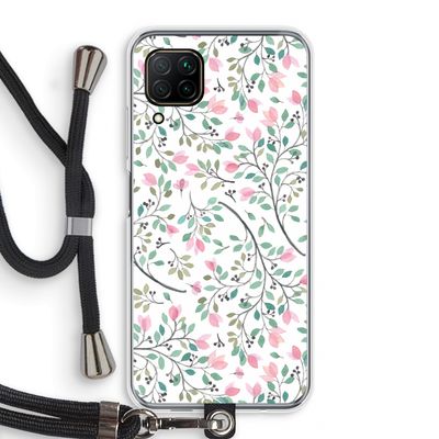 Sierlijke bloemen: Huawei P40 Lite Transparant Hoesje met koord